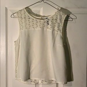 H & M white tank top with lace back.